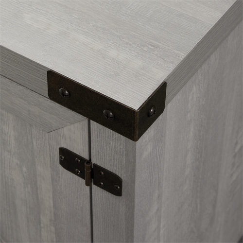 Pemberly Row 70" Modern Farmhouse TV Stand in Stone Gray