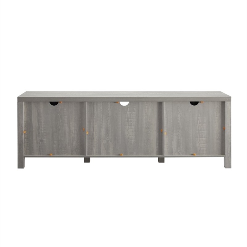 Pemberly Row 70" Modern Farmhouse TV Stand in Stone Gray