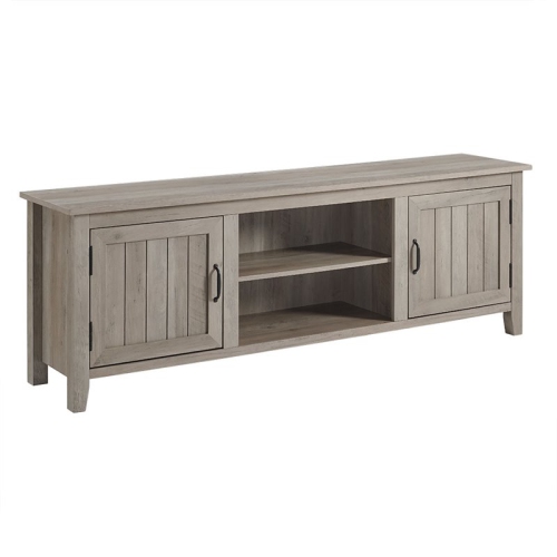 PEMBERLY ROW  70" Tv Console With 2-Side Doors And Storage In Wash In Gray