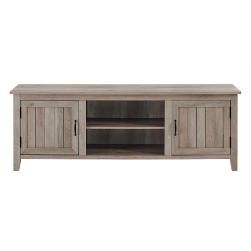 Pemberly Row 70" TV Console with 2-Side Doors and Storage in Gray Wash