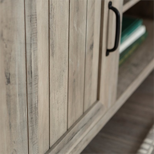 Pemberly Row 70" TV Console with 2-Side Doors and Storage in Gray Wash