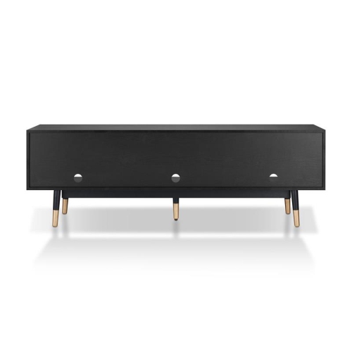 Furniture of America Zuna Mid-Century Modern Wood 3-Drawer TV Stand in Black