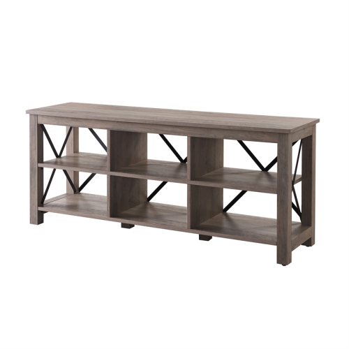 Henn&Hart 58" Gray Oak/Metal TV Stand