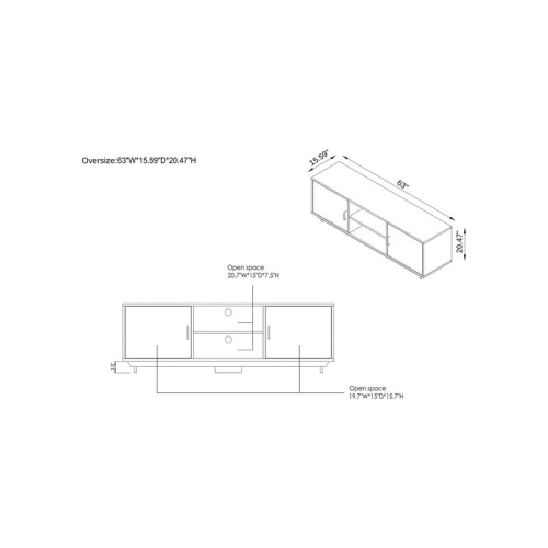 Meuble rustique de 62 po en bois de Krella de Furniture of America pour téléviseur en chêne récupéré