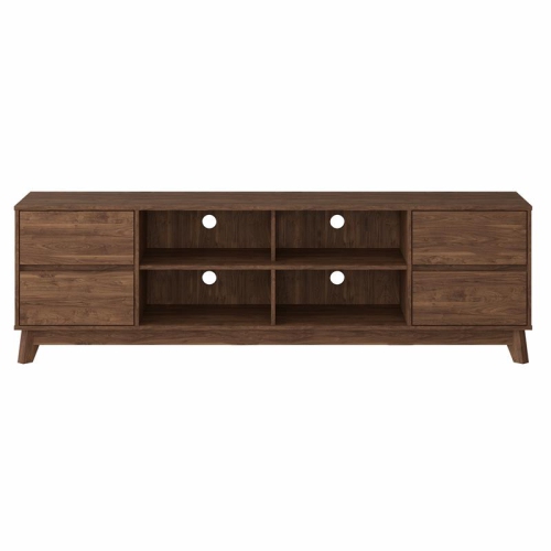 CORLIVING CANADA  Corliving Hollywood Wood Grain Tv Stand With Drawers for Tvs Up to 85" In Brown