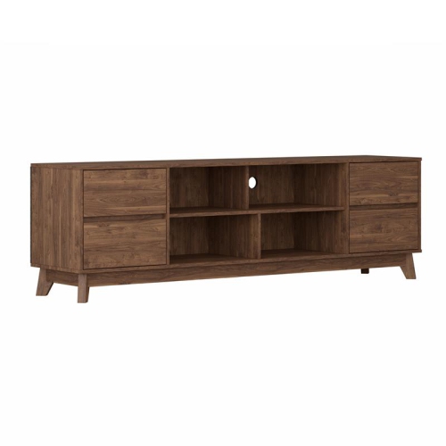 CorLiving Hollywood Brown Wood Grain TV Stand with Drawers for TVs up to 85"