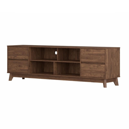 CorLiving Hollywood Brown Wood Grain TV Stand with Drawers for TVs up to 85"