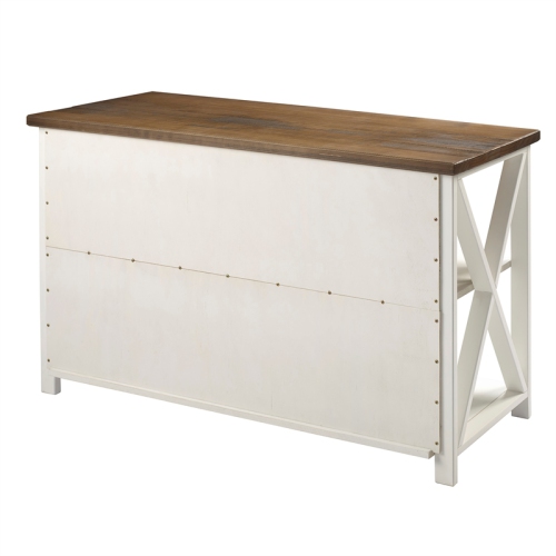 Bowery Hill 52" Solid Wood Farmhouse Storage Console in White