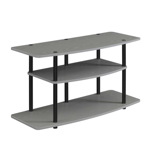 CONVENIENCE CONCEPTS  Designs2Go Three-Tier Wide Tv Stand In Wood Finish In Gray
