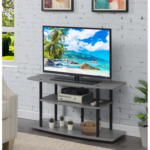 Convenience Concepts Designs2Go Three-Tier Wide TV Stand in Gray Wood Finish