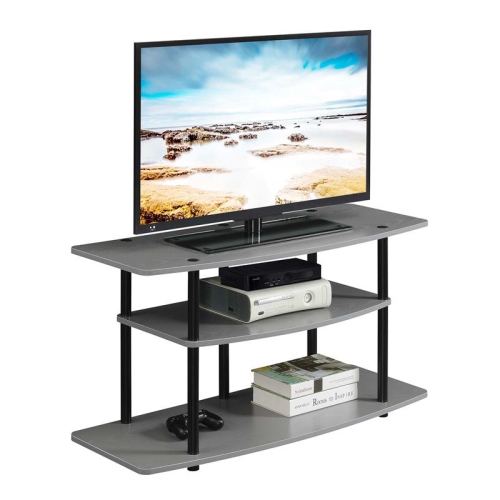 Convenience Concepts Designs2Go Three-Tier Wide TV Stand in Gray Wood Finish