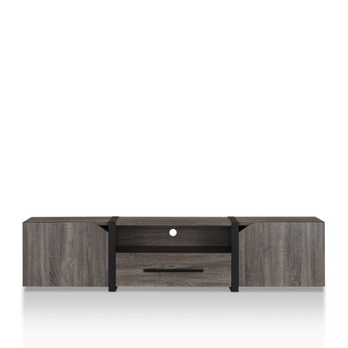 Furniture of America Diego Rustic Wood 81.5-Inch TV Stand in Distressed Gray