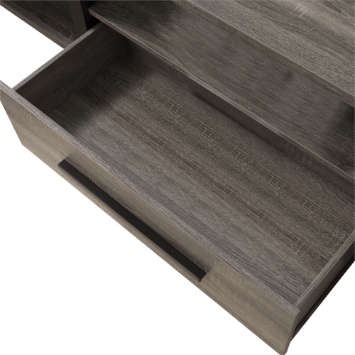 Furniture of America Diego Rustic Wood 81.5-Inch TV Stand in Distressed Gray