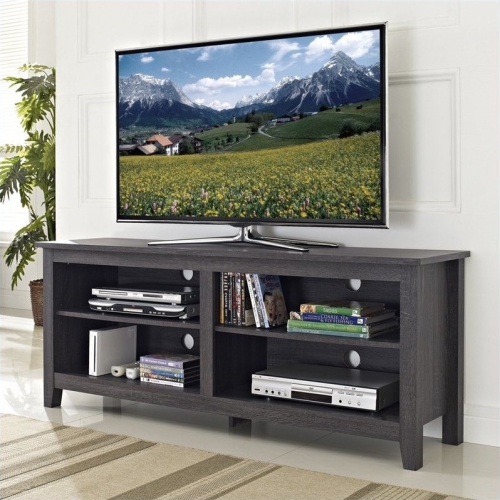 PEMBERLY ROW  58" Wood Tv Stand Media Console In In Charcoal