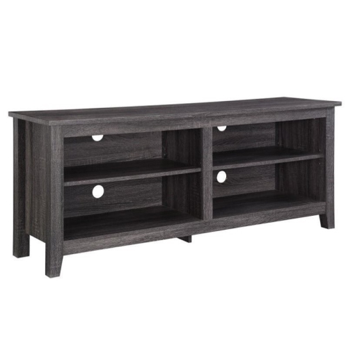 Pemberly Row 58" Wood TV Stand Media Console in Charcoal