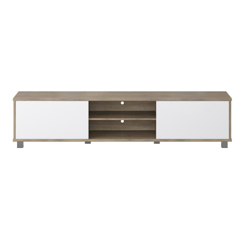CORLIVING CANADA  Corliving Hollywood Brown And Wood Grain Tv Stand - for Tvs Up to 85" In White
