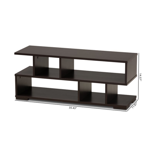 Baxton Studio Arne Wood TV Stand in Dark Brown