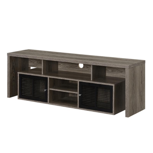 Lexington 60-inch TV Stand with Storage Cabinets and Shelves in Gray Wood Finish