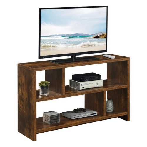 Convenience Concepts Northfield TV Stand Console with Shelves in Nutmeg Wood