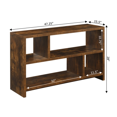 Convenience Concepts Northfield TV Stand Console with Shelves in Nutmeg Wood