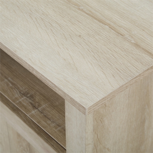 Pemberly Row Grooved Door Corner 50" TV Console in White Oak