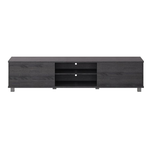 CORLIVING CANADA  Corliving Hollywood Dark Wood Grain Tv Stand - for Tvs Up to 85" In Gray