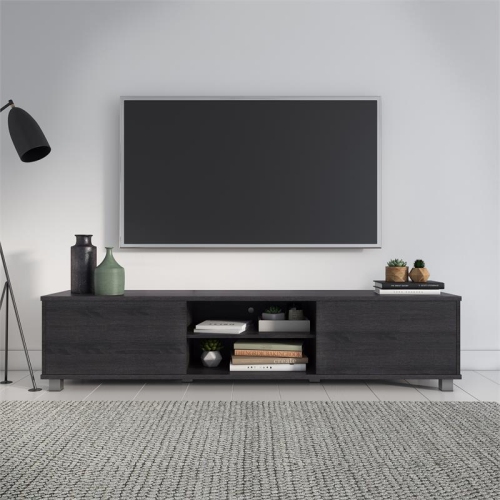 CorLiving Hollywood Dark Gray Wood Grain TV Stand - for TVs up to 85"