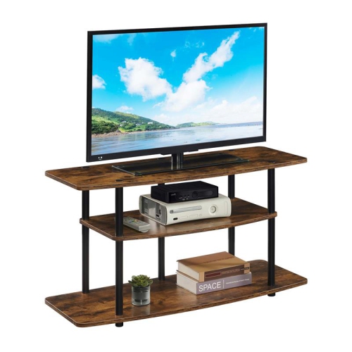 Convenience Concepts Designs2Go Three-Tier Wide TV Stand in Nutmeg Wood Finish