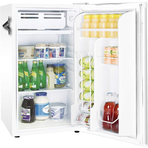 Frigidaire Retro EFR376 3.2 cu ft Mini Bar Fridge w/ Side Bottle Opener - White