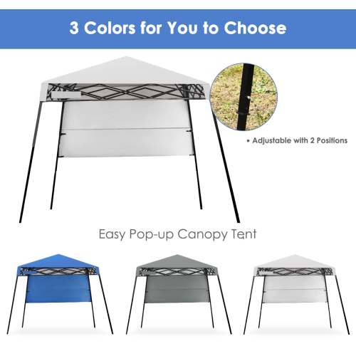 Topbuy 7x7 FT Pop-up Canopy Portable Outdoor Offset Tent w/Carry Bag White