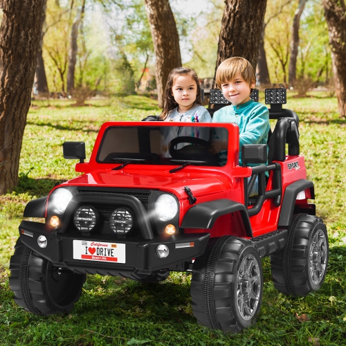 Topbuy 12V Electric Kids Ride On Truck Toys 2 Seater Jeep Car With Remote Control