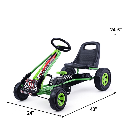 Topbuy Kids Go Kart Pedal Powered Tricycle Racing Ride On Bike Toy Scooter Trainer Trike