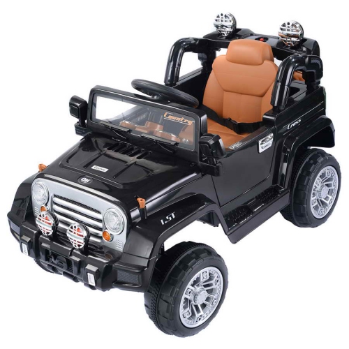 Topbuy 12V Electric Toy Car Kids Ride On Truck w/ RC Remote Control Lights Music MP3 Black