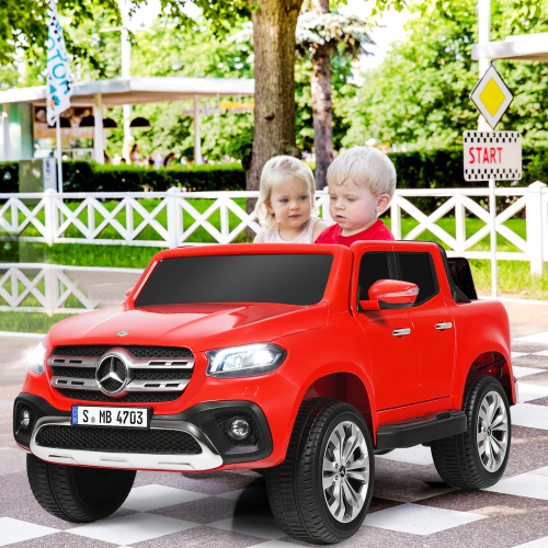 Topbuy 2-Seater Electric Kids Ride On Car Licensed Benz Toy Car with Remote Control Red