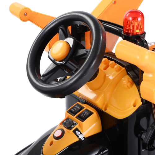 Topbuy Electric Kids Ride On Toy Car Excavator Truck Digger Scooter w/ Front Loader