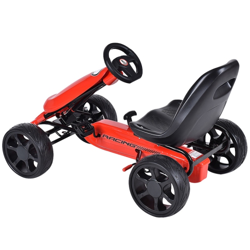 Topbuy Go Kart Kids Bike Ride on Toys with 4 Wheels and Aadjustable Seat Red