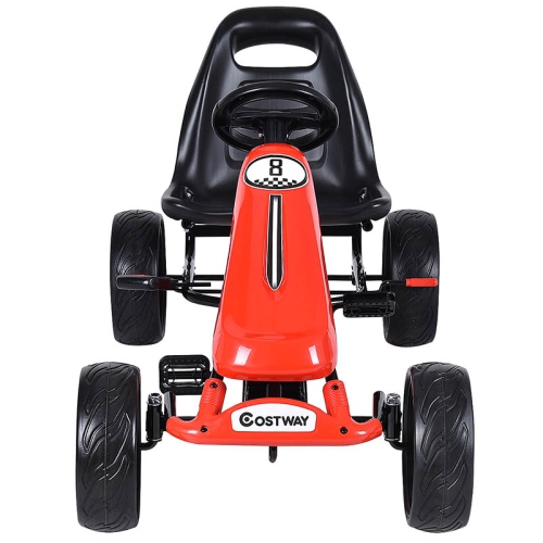 Topbuy Go Kart Kids Bike Ride on Toys with 4 Wheels and Aadjustable Seat Red
