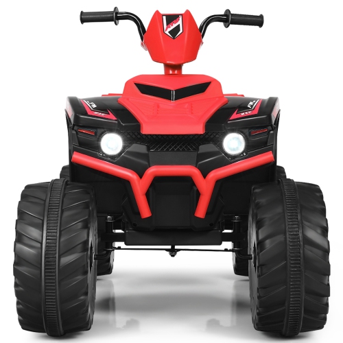 TOPBUY  12V Electric Kids Quad Atv Ride On Car With Led Lights& Bluetooth In Red