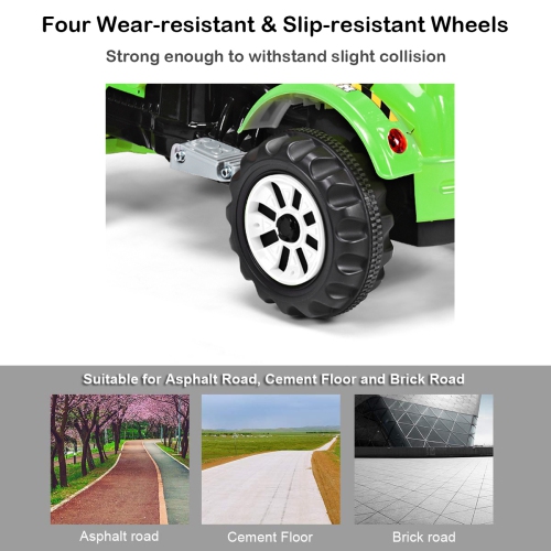 Topbuy Kids Ride On Excavator Truck, Electric Digger Scooter with Front Loader Digger