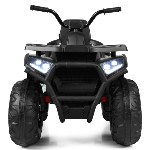 TOPBUY  12V Kids Electric Ride On Car Toy 4-Wheeler Atv Quad With Led Lights In Black