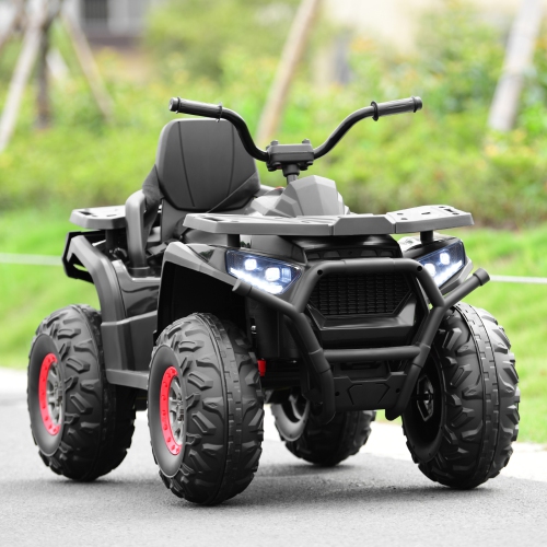Topbuy 12V Kids Electric Ride On Car Toy 4-Wheeler ATV Quad with LED Lights Black