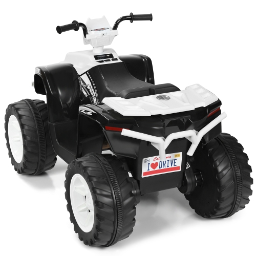 Topbuy 12V Electric Kids Quad ATV Ride on Car with LED Lights& Bluetooth White