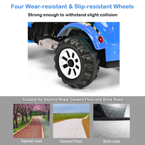 Topbuy Electric Kid Ride On Toy Car Excavator Truck Digger Scooter with Front Loader