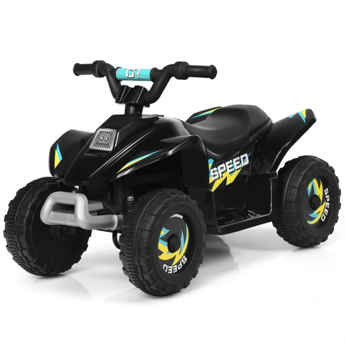 Topbuy 6V Kids Mini Electric Quad ATV Battery Powered Toddler Ride On Toy Black