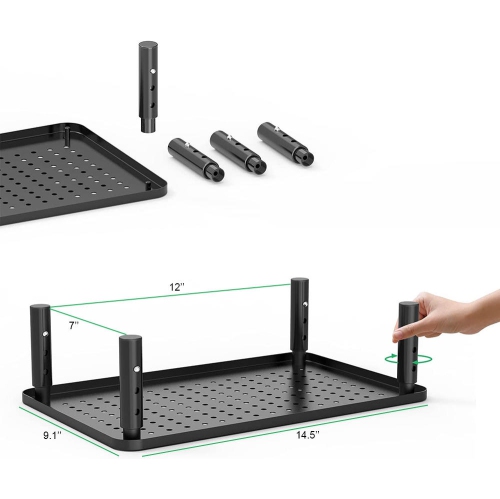 Height Adjustable Monitor Stand Riser for Desk,PC Gaming Monitor Elevator Laptop Stand with Sturdy Black Metal Construction