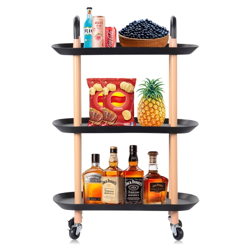 3 Tier Kichen Rolling Utility Cart Utility Organizer with Wheels For Dinner Kitchen Living Room Bathroom
