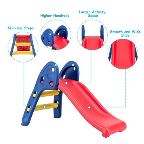 Topbuy Children's Folding Up-down Slide Plastic Fun Toy for Kids