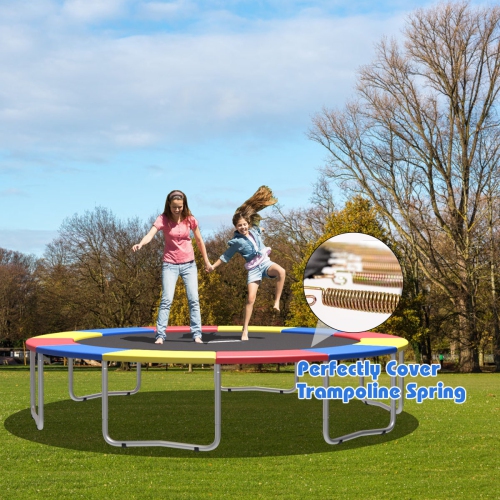Topbuy 8FT/10FT/12FT/14FT Trampoline Replacement Safety Pad Bounce Frame Waterproof Spring Cover