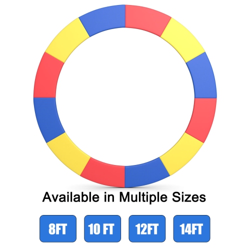 Topbuy 8FT/10FT/12FT/14FT Trampoline Replacement Safety Pad Bounce Frame Waterproof Spring Cover