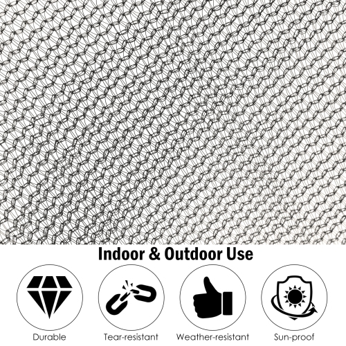 Topbuy 12/14/15/16FT Enclosure Net Trampoline Replacement Safety Net W/ Zipper & Buckle